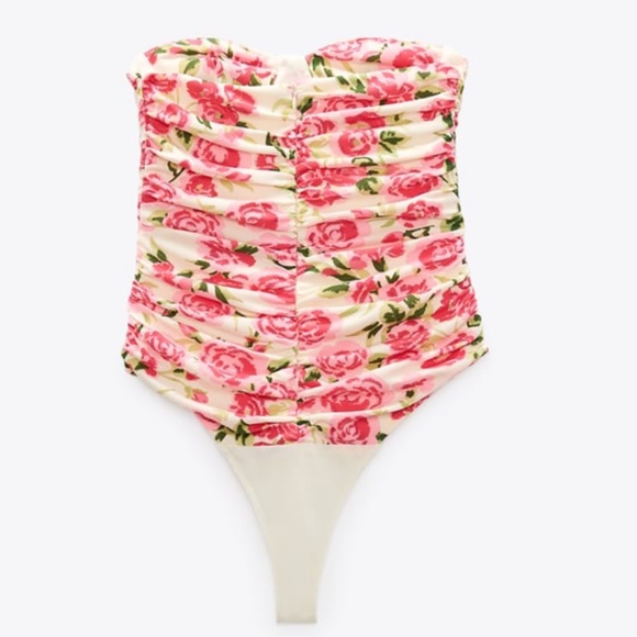 Zara Draped Floral Bodysuit - Picture 8 of 9